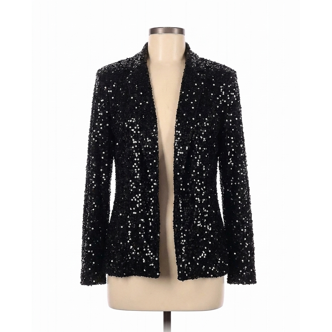 New Nicole Miller Dani Velvet Sequin Jacket In Very Black